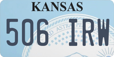 KS license plate 506IRW
