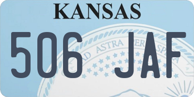 KS license plate 506JAF