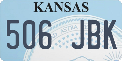 KS license plate 506JBK