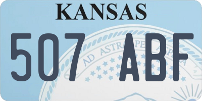 KS license plate 507ABF
