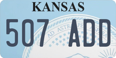 KS license plate 507ADD