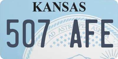 KS license plate 507AFE