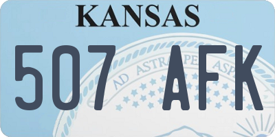 KS license plate 507AFK