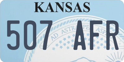 KS license plate 507AFR