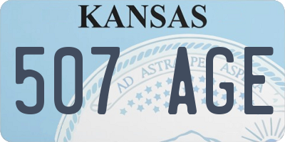 KS license plate 507AGE