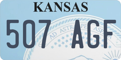 KS license plate 507AGF