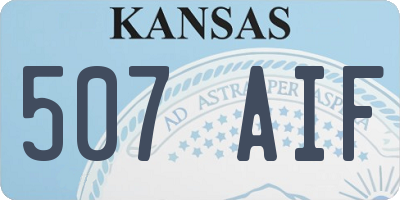 KS license plate 507AIF