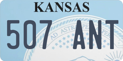 KS license plate 507ANT