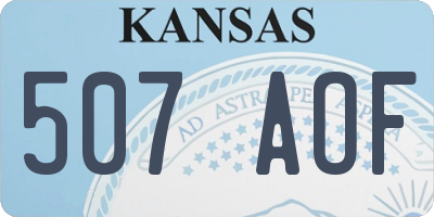KS license plate 507AOF