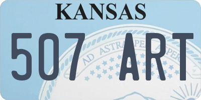 KS license plate 507ART