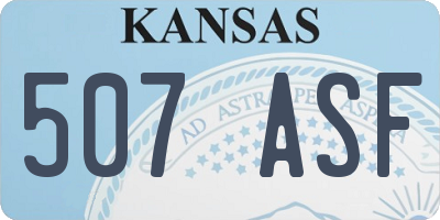 KS license plate 507ASF