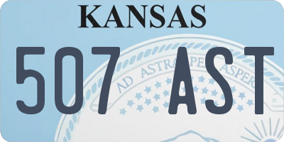 KS license plate 507AST