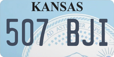 KS license plate 507BJI