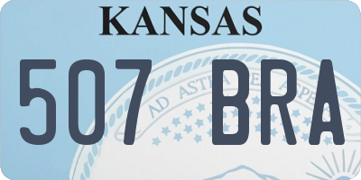 KS license plate 507BRA
