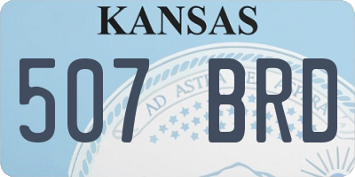 KS license plate 507BRD