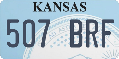 KS license plate 507BRF
