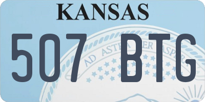 KS license plate 507BTG