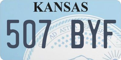 KS license plate 507BYF
