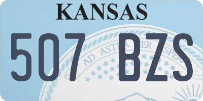 KS license plate 507BZS