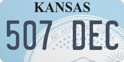 KS license plate 507DEC