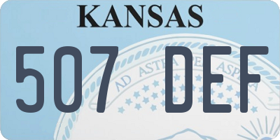 KS license plate 507DEF