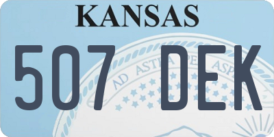 KS license plate 507DEK