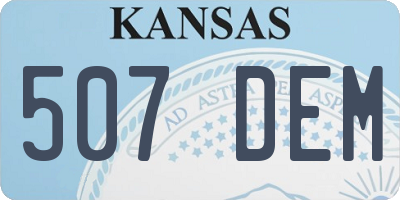 KS license plate 507DEM