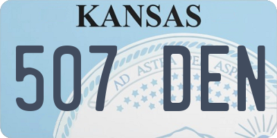 KS license plate 507DEN