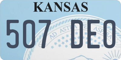 KS license plate 507DEO