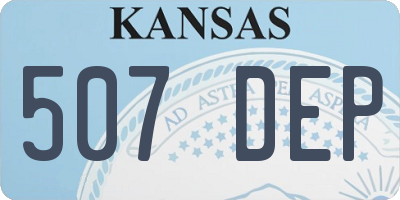 KS license plate 507DEP