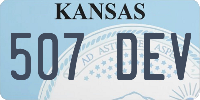 KS license plate 507DEV