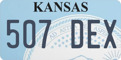 KS license plate 507DEX