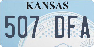 KS license plate 507DFA