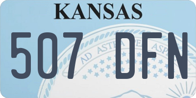 KS license plate 507DFN