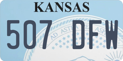 KS license plate 507DFW