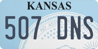 KS license plate 507DNS