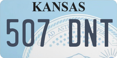 KS license plate 507DNT