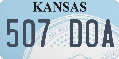 KS license plate 507DOA