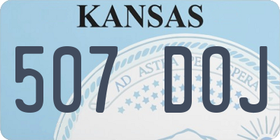 KS license plate 507DOJ