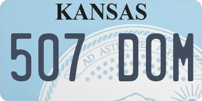 KS license plate 507DOM