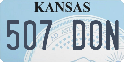 KS license plate 507DON