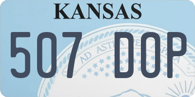 KS license plate 507DOP