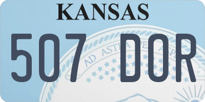 KS license plate 507DOR