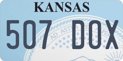 KS license plate 507DOX