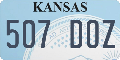 KS license plate 507DOZ