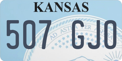KS license plate 507GJO