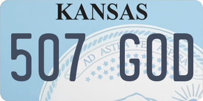KS license plate 507GOD
