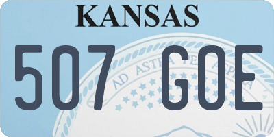 KS license plate 507GOE