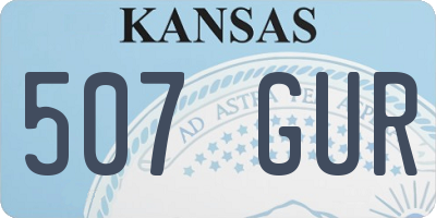 KS license plate 507GUR