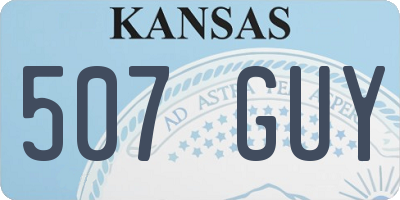 KS license plate 507GUY